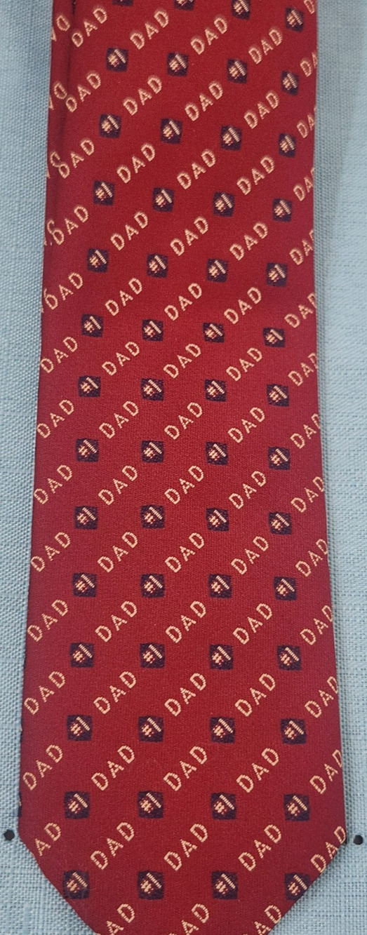 Vintage Dad Mens Tie 100% Polyester Red Base
